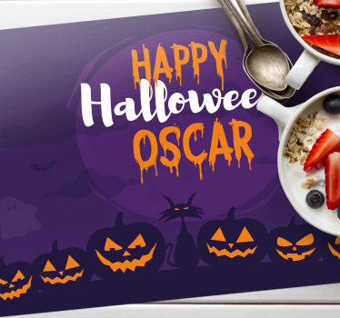 Huse de vinil personalizate cu nume de halloween fericit - TenStickers