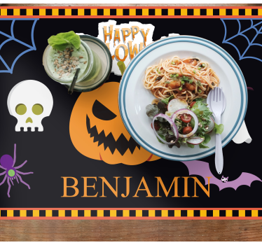 Model de halloween pentru copii cu covorașe de masă pentru nume h - TenStickers