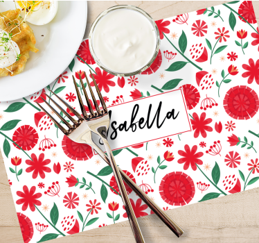 Naproane cu nume artă florală personalizată - TenStickers