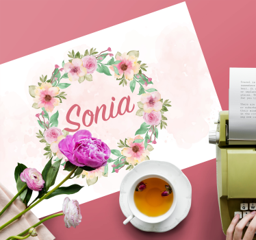 Naproane cu nume flori de acuarelă - TenStickers