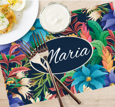 Naproane cu nume platou floral personalizat - TenStickers