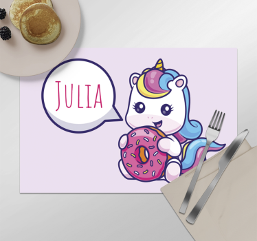 Naproane cu nume unicorn cu donut - TenStickers