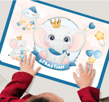 Naproane pentru copii cu ilustrație drăguță de elefant - TenStickers