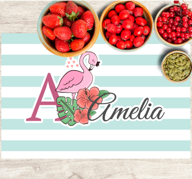 Naproane pentru copii flamingo monogram amelia - TenStickers