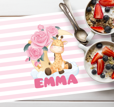 Naproane pentru copii girafa cu trandafiri - TenStickers