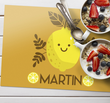 Naproane pentru copii ilustrație cu lămâie fericită - TenStickers