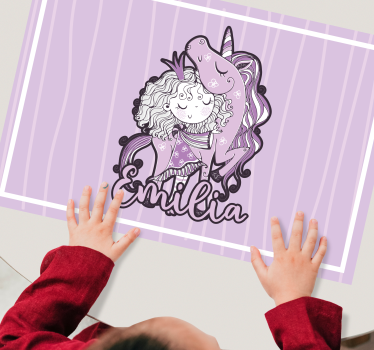 Naproane pentru copii Îmbrățișare cu unicorn drăguț - TenStickers