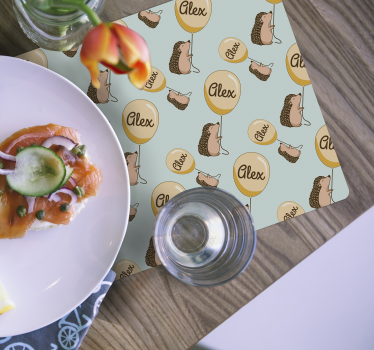 Naproane pentru copii arici cu baloane cu nume - TenStickers