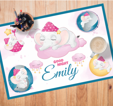 Naproane pentru copii elefant somnoros cu nume - TenStickers