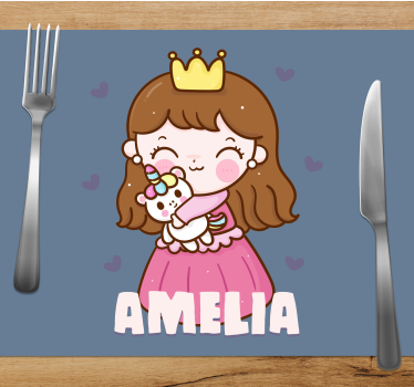Naproane pentru copii prințesă drăguță cu unicorn - TenStickers