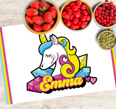 Naproane pentru copii temă cu bijuterii de unicorn - TenStickers