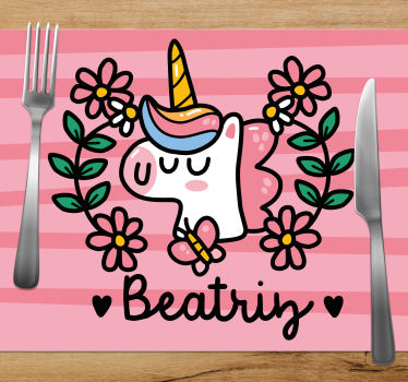 Naproane pentru copii unicorn jucăuș cu flori - TenStickers
