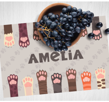 Pisici pufoase multicolore labe covorase de masa personalizate - TenStickers