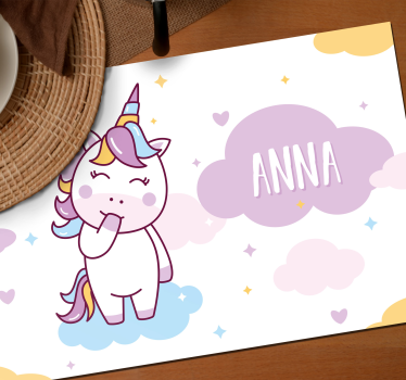 Unicorn plăcuțe de vinil personalizabile pentru copii - TenStickers