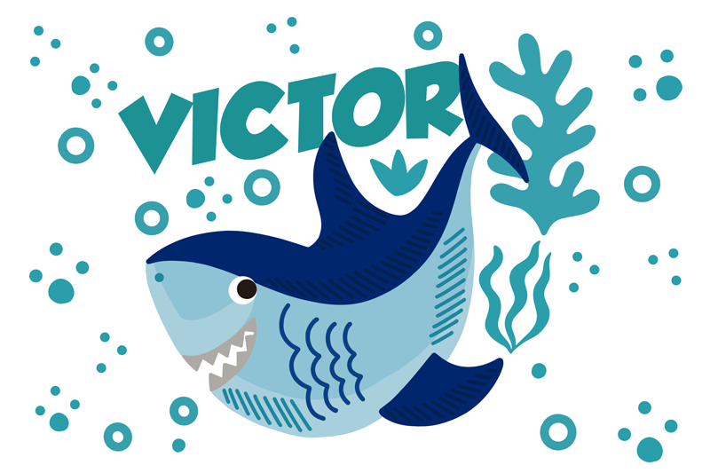 Rechin de copil cu placematuri de nume - TenStickers