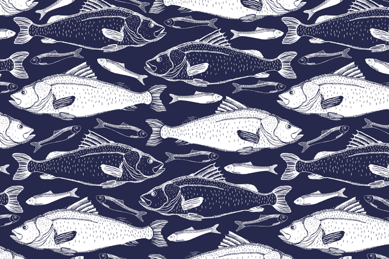 Pește sub placemats de mare - TenStickers