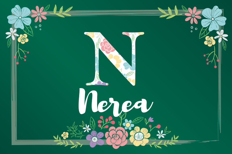 Naproane cu nume design floral inițial - TenStickers