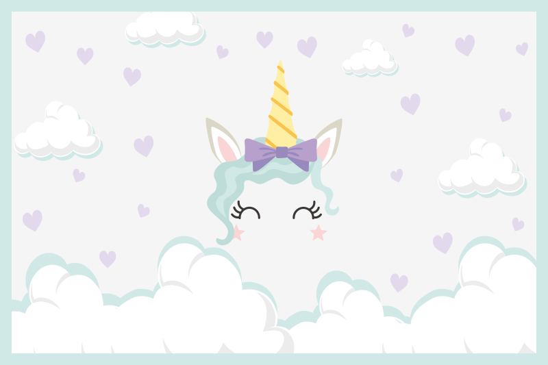 Frumoase unicorn copii placemats - TenStickers