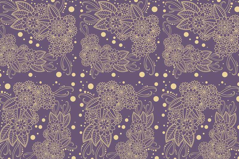 Naproane de textură fundal cu ilustrații botanice - TenStickers