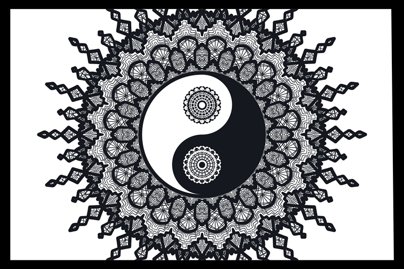 Ying yang paisley placemats - TenStickers