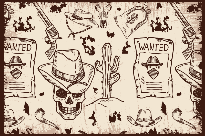Naproane original teme cu cranii și cowboy - TenStickers