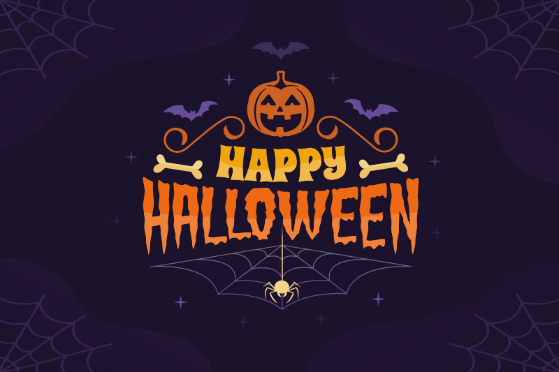 Placemat text de halloween fericit - TenStickers