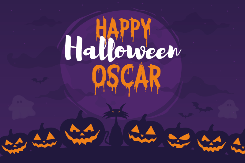 Plăcuțe personalizate cu nume de halloween fericit - TenStickers