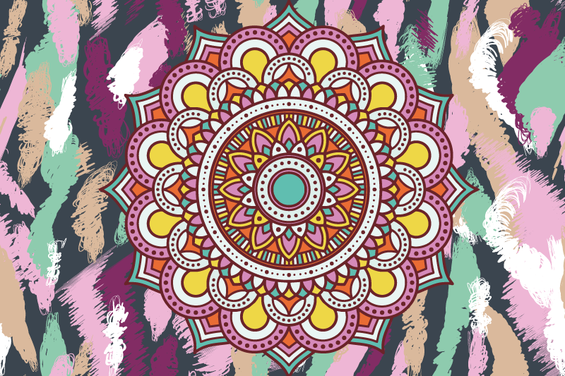 Naproane de textură element mandala viu - TenStickers