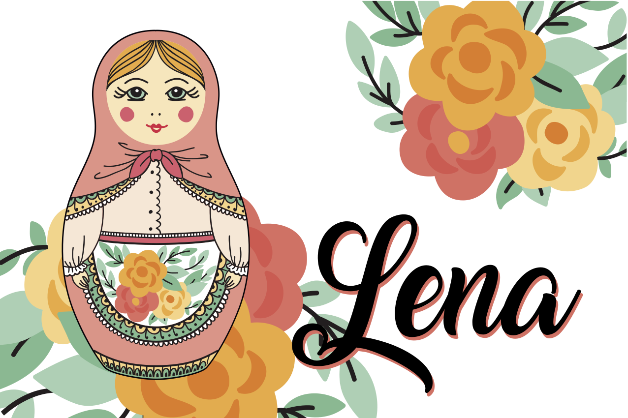 Naproane cu nume ilustrație păpușă matryoshka - TenStickers