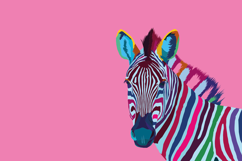 Plasmate de vinil pop art zebra - TenStickers