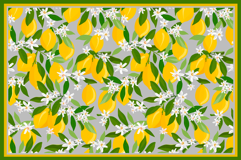 Mantel lemoon tree frame citrus placemats - TenStickers