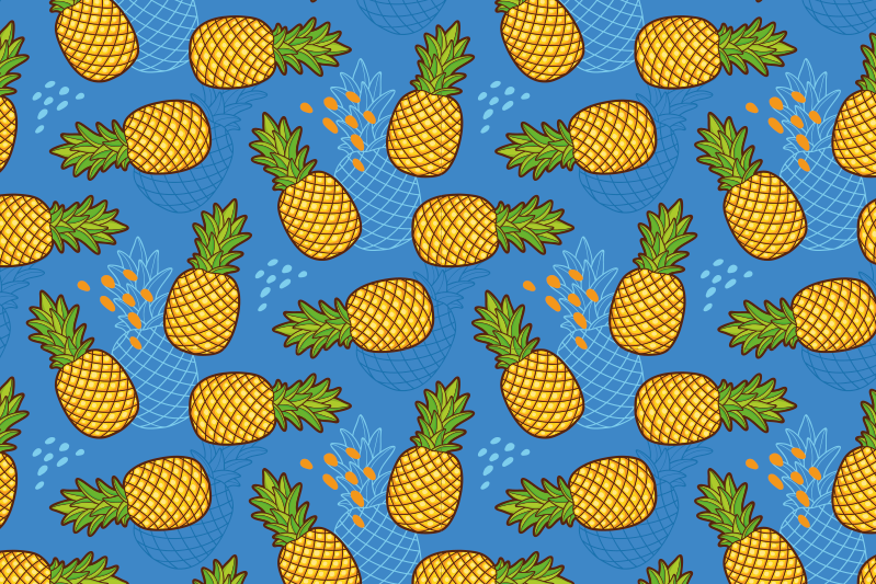 Naproane original fundal cu model de ananas - TenStickers