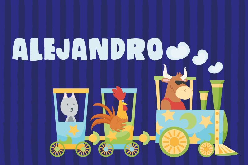 Naproane pentru copii animale colorate de tren - TenStickers