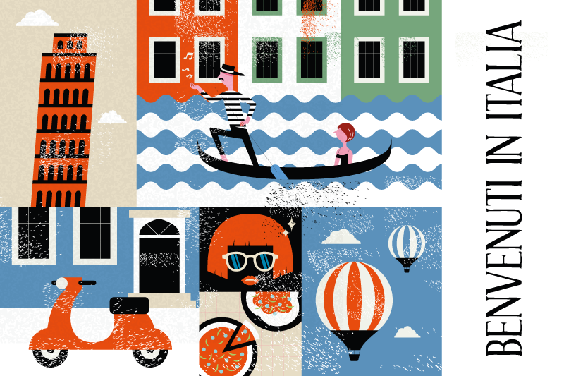 Naproane original peisaj italian vibrant - TenStickers