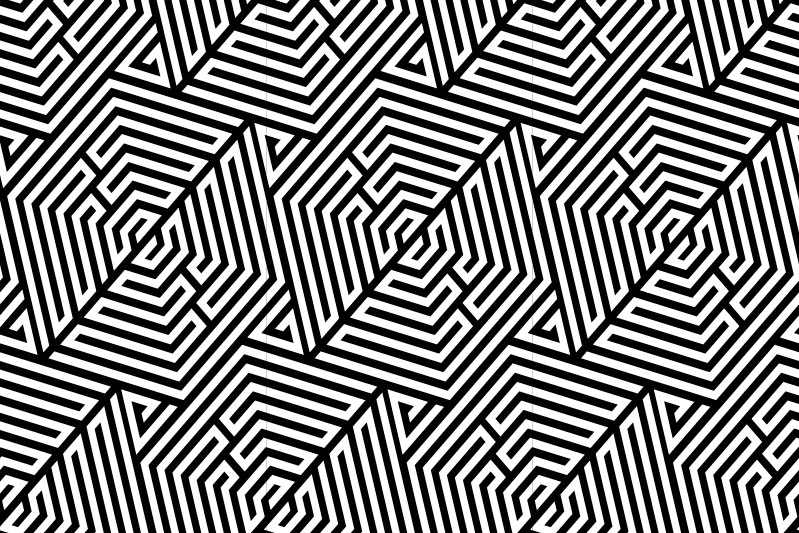 Naproane modern cu model geometric negru - TenStickers