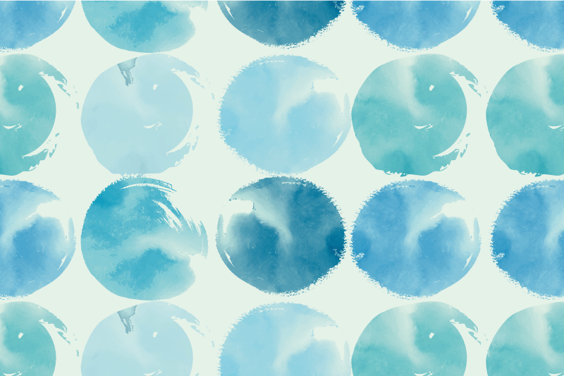 Naproane modern cu motive circulare în acuarelă - TenStickers