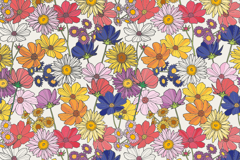 Naproane pentru copii aranjament botanic vibrant - TenStickers