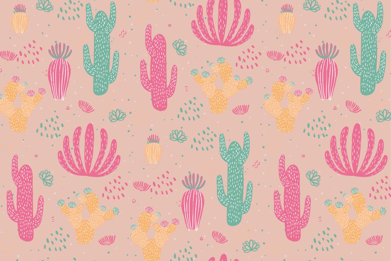 Naproane original cu model vibrant de cactus - TenStickers
