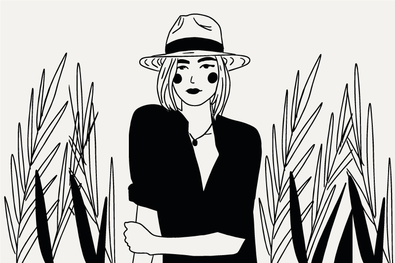 Naproane original ilustrație femeie stilată - TenStickers