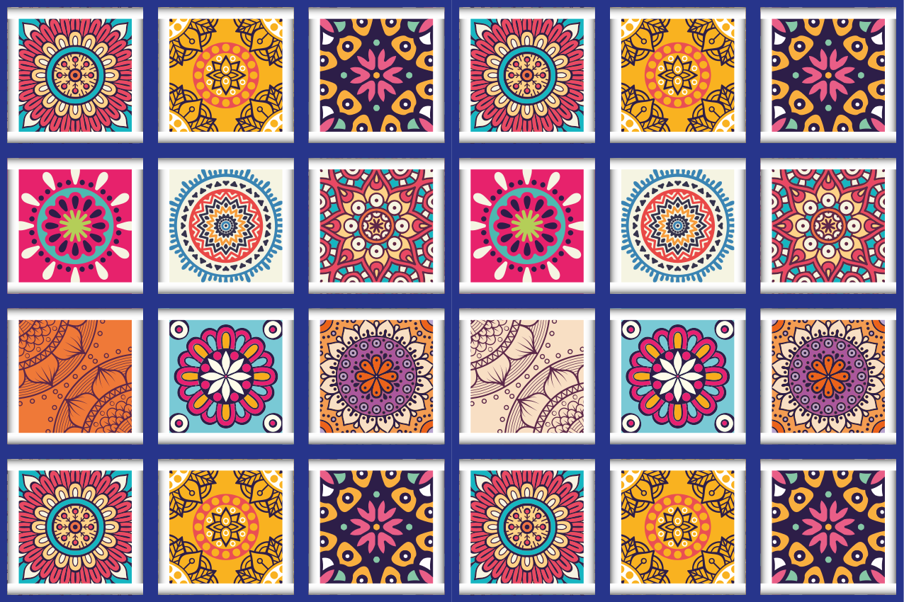 Naproane original cu modele florale geometrice - TenStickers