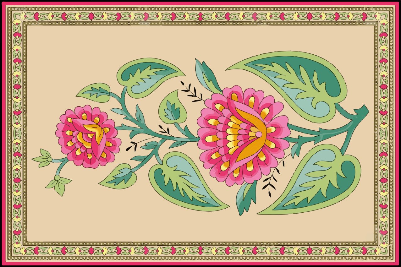 Placemats originale flori mughal indiene - TenStickers