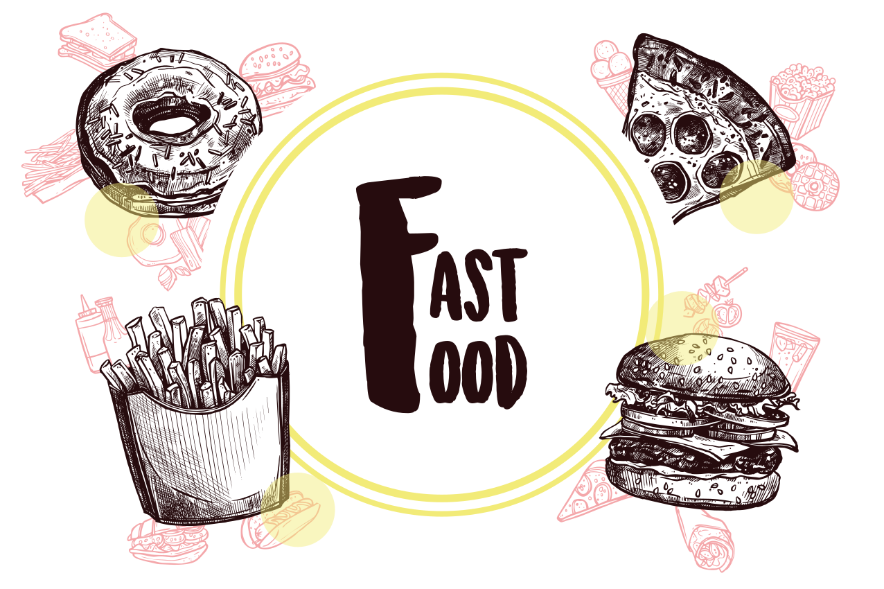Naproane original ilustrații fast food - TenStickers
