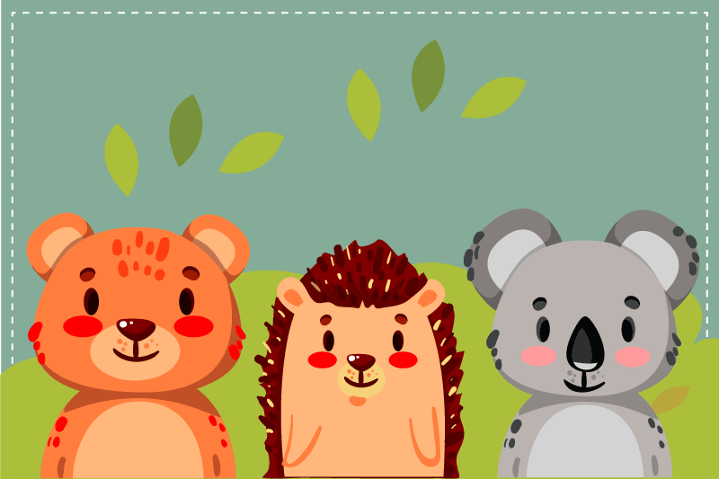 Naproane pentru copii prieteni drăgălași animale - TenStickers