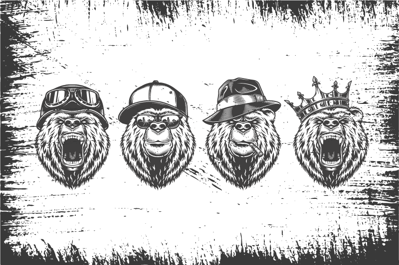 Naproane original portrete elegante de urși - TenStickers