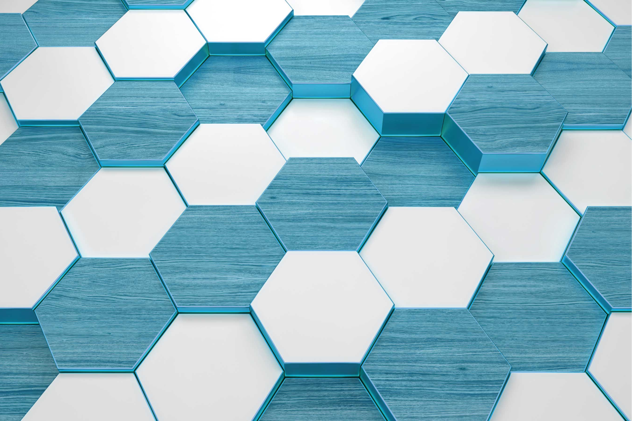 Naproane modern cu model hexagonal albastru - TenStickers
