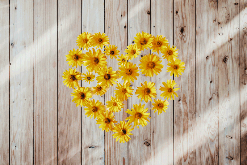 Naproane original aranjament floral în formă de inimă - TenStickers