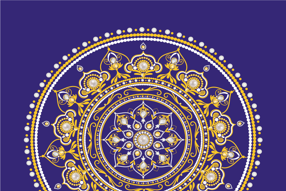 Naproane original mandala aurie intricată - TenStickers