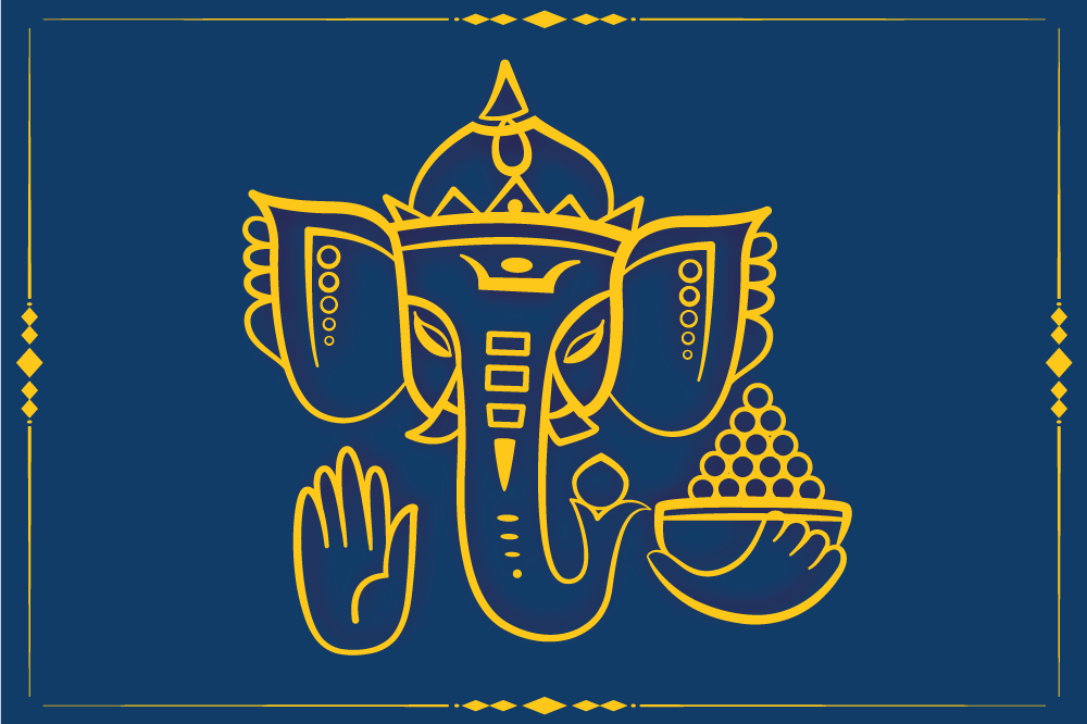 Naproane original cu motiv tradițional ganesha - TenStickers