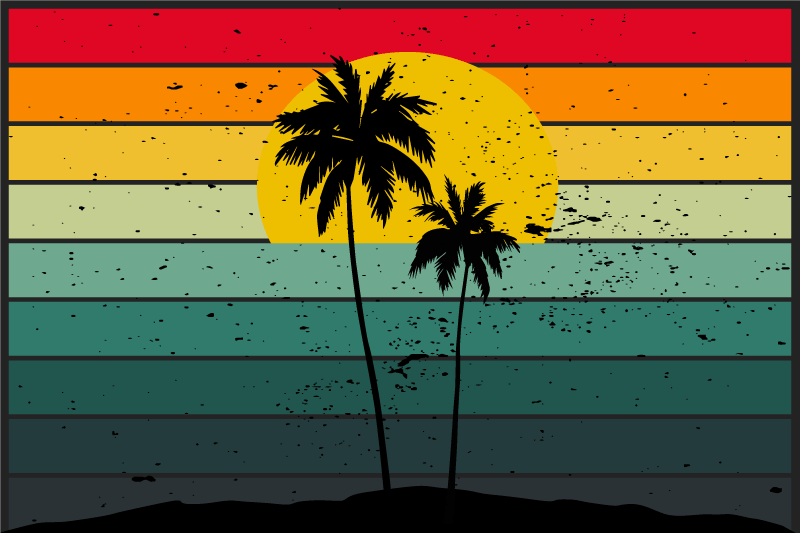 Naproane original peisaj tropical la apus - TenStickers