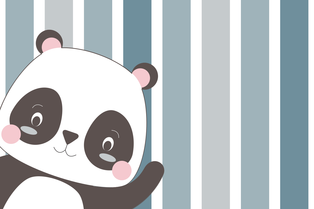 Naproane pentru copii design cu personaj panda - TenStickers